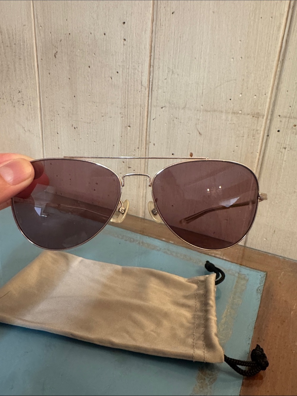 Classic Aviator Sunglasses in Rose Tint - Unbranded